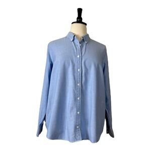 Lands’ End Women’s Button Down Shirt Blue Chambray Women’s Plus Size 3X 24/26W
